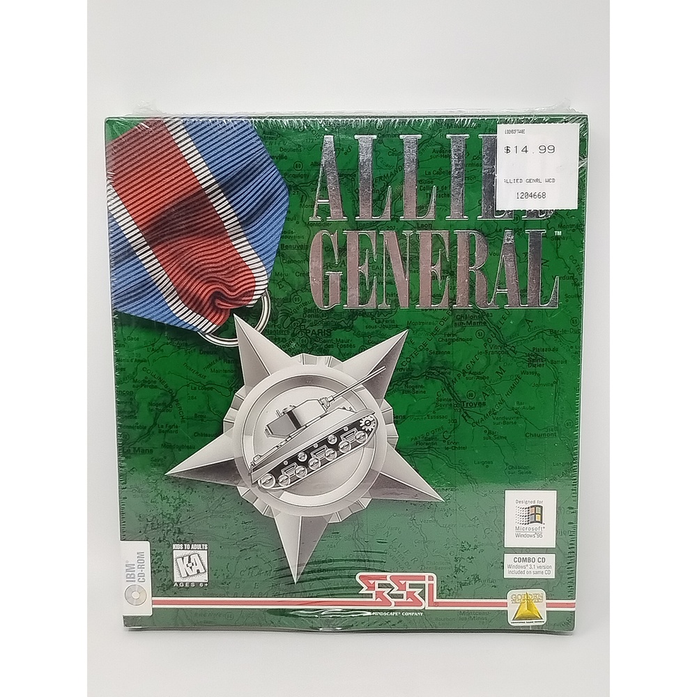 SSI Allied General PC Game 1995 Big Box Strategy WWII Simulation Retro Windows